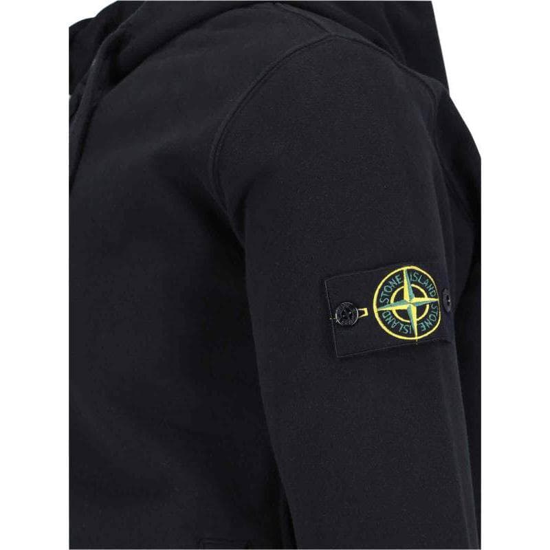 Stone Island Compass Patch Zip Hoodie Black