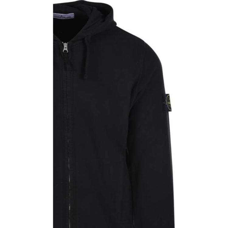 Stone Island Compass Patch Zip Hoodie Black