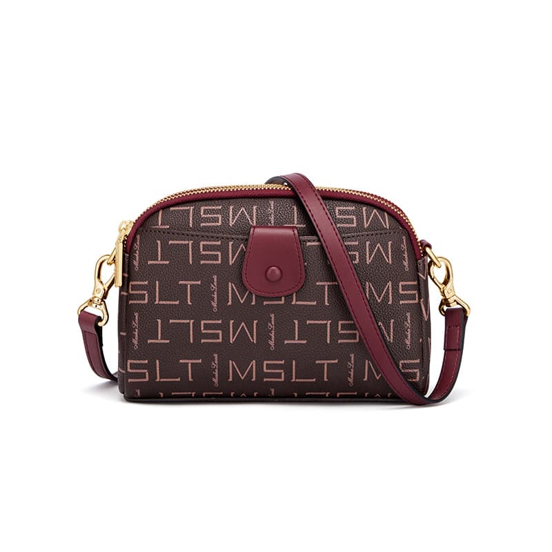 Mashalanti Vintage PVC Crossbody Small Burgundy