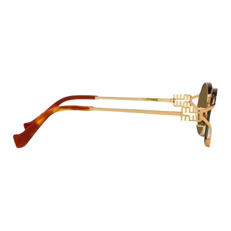 Miu Miu Oval Sunglasses Gold