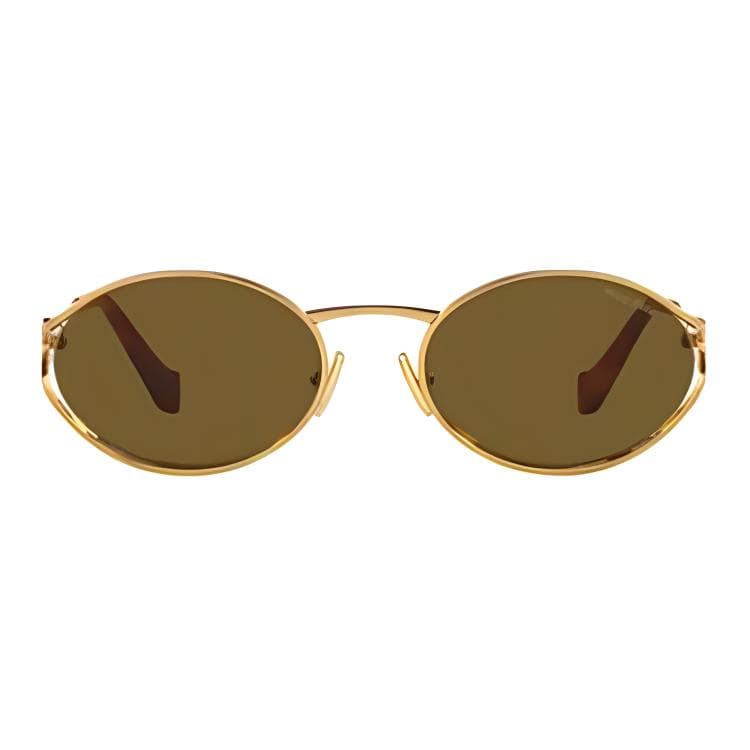 Miu Miu Oval Sunglasses Gold