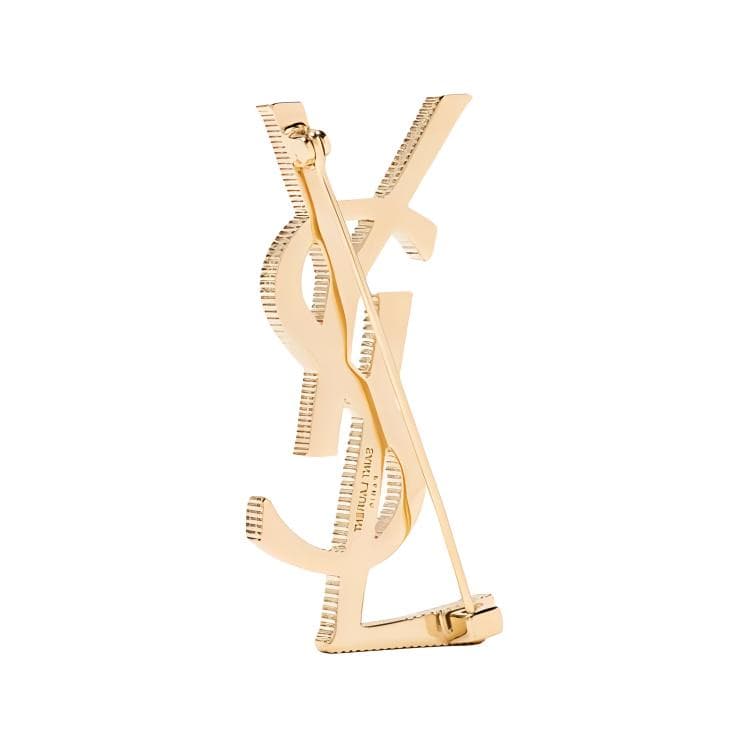 SAINT LAURENT Cassandre Brooch Gold