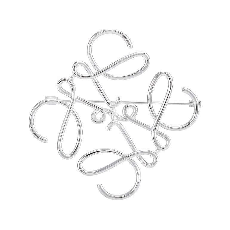 LOEWE Anagram Brooch Silver