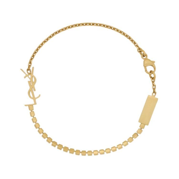 Saint Laurent Letter Logo Bracelet Gold