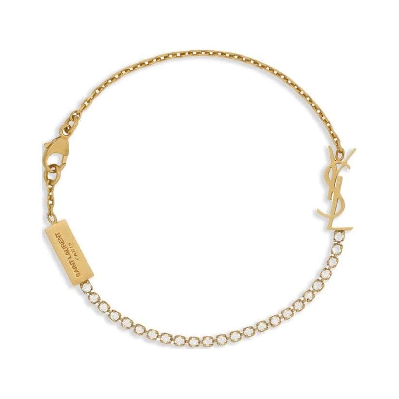 Saint Laurent Letter Logo Bracelet Gold