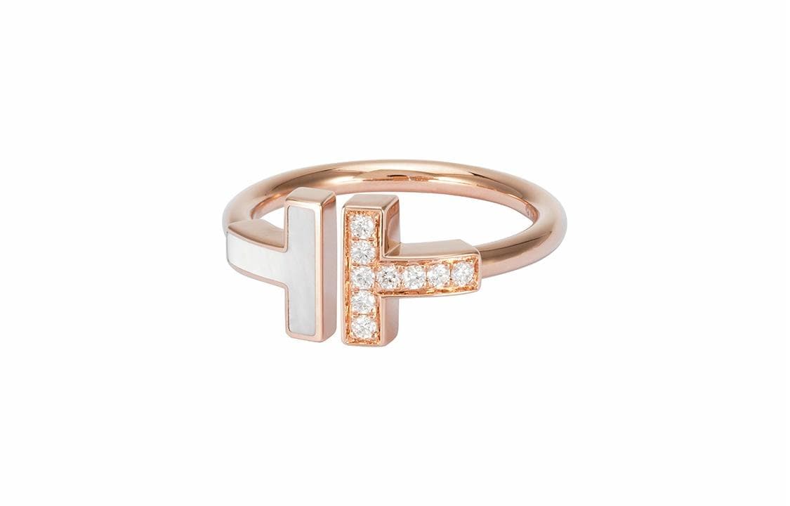 Tiffany T Pearl Ring Rose Gold
