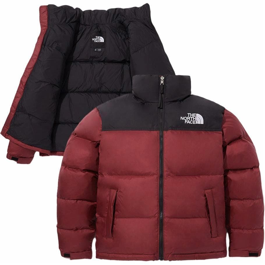 The North Face Logo Print Zip Hoodie Jacket Red
