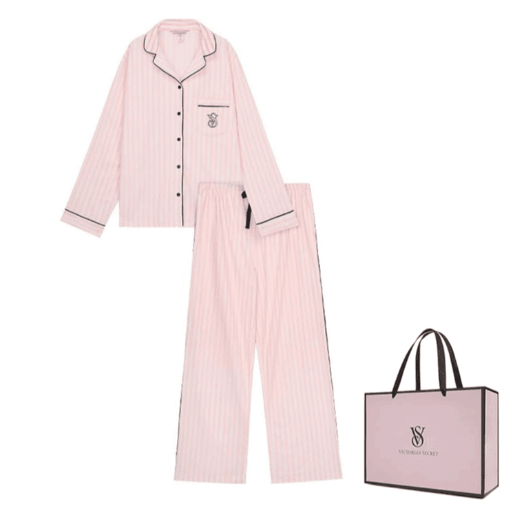 Victoria's Secret The Mix Pajama Set Pink Stripe