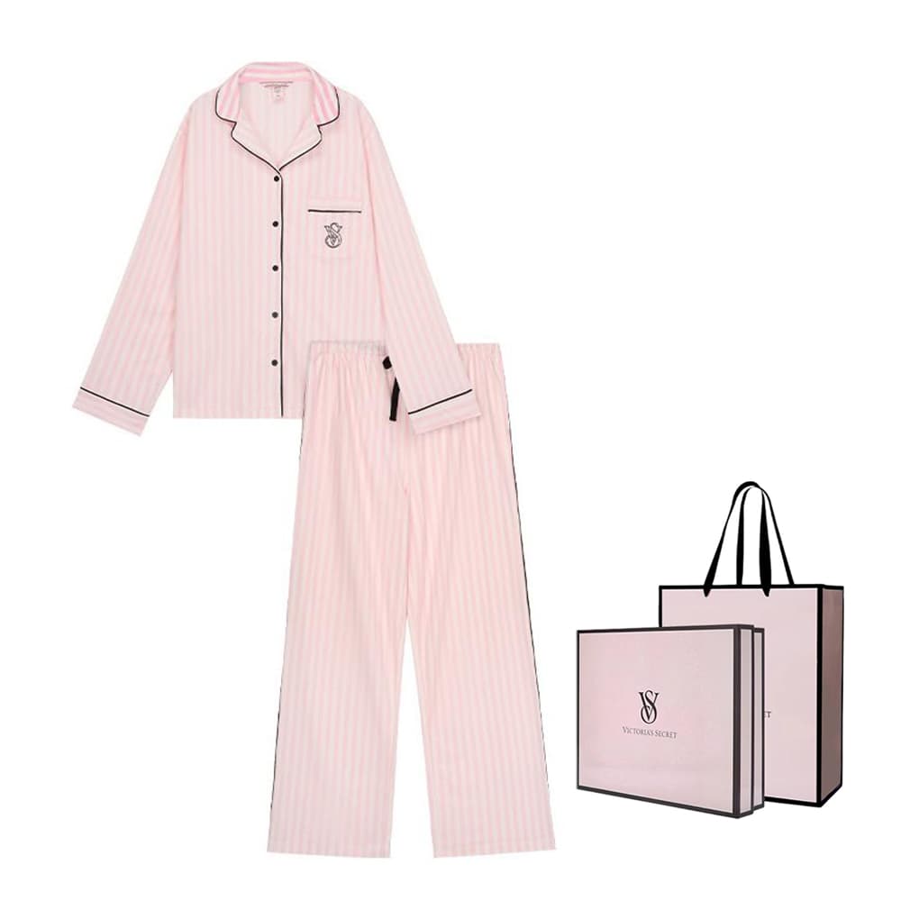Victoria's Secret The Mix Pajama Set Pink Stripe