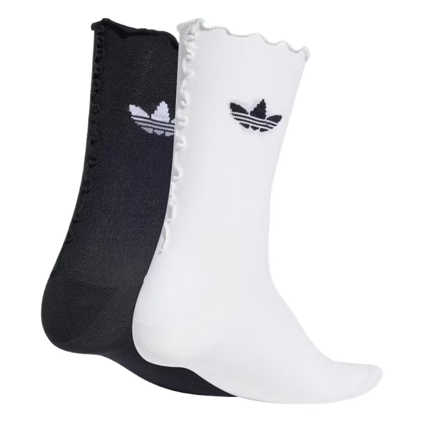 adidas Originals Logo Jacquard Mid Socks 2-Pack White Black