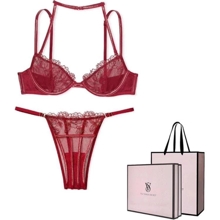 Victoria's Secret Simple Triangle Set Red
