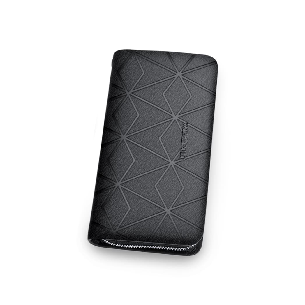 WilliamPOLO Geometric Leather Clutch Black/Blue