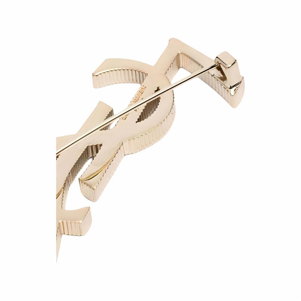 SAINT LAURENT Cassandre Brooch Gold