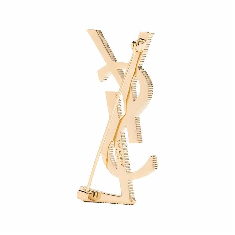 SAINT LAURENT Cassandre Brooch Gold