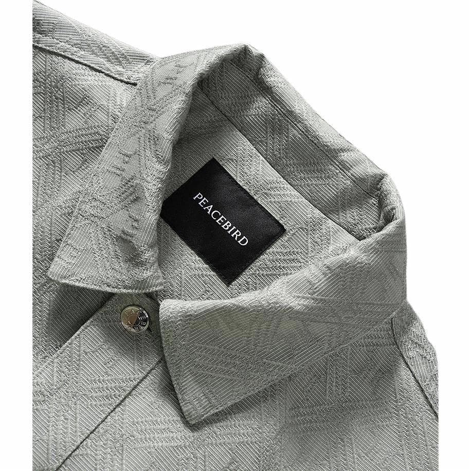 PEACEBIRD MEN Loose Casual Polo Jacket Gray