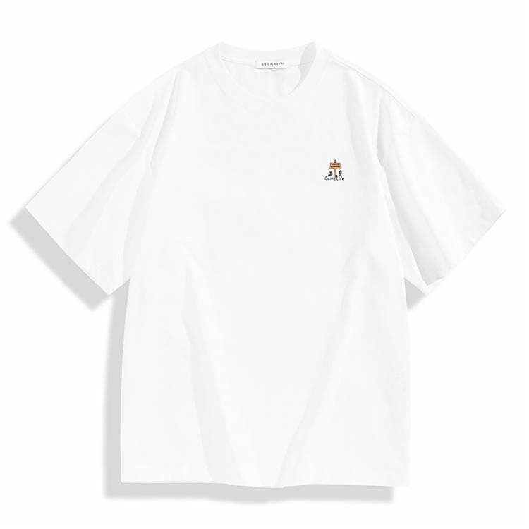 PEACEBIRD MEN Summer Artist Series Colorblock Back Print T-Shirt