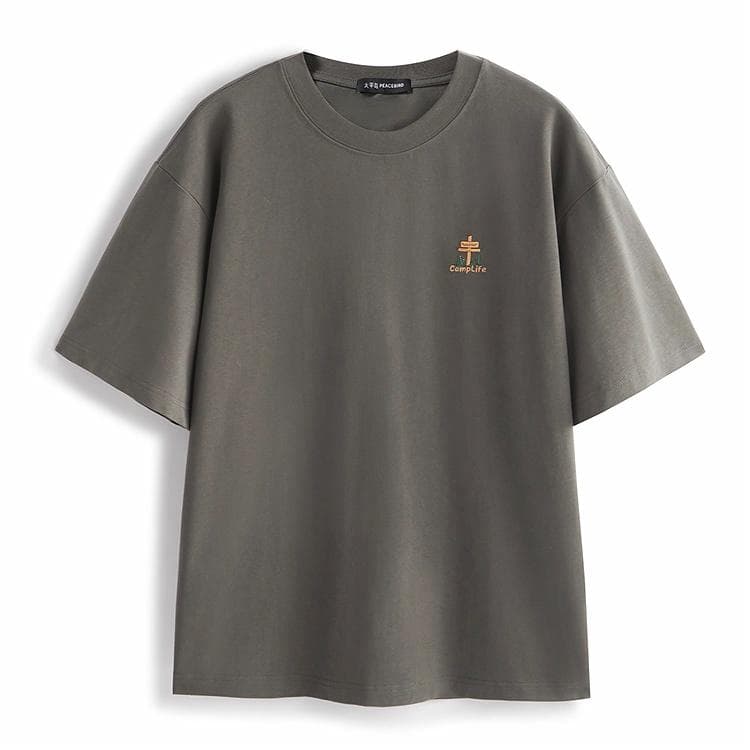 PEACEBIRD MEN Summer Artist Series Colorblock Back Print T-Shirt