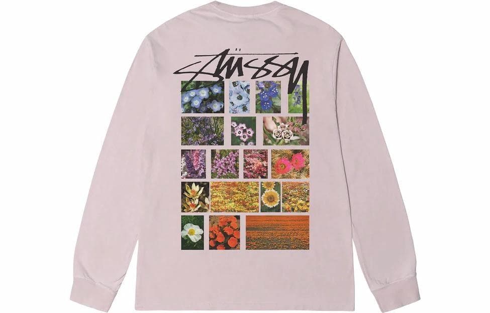 Stussy SS23 Floral Print Crewneck Long Sleeve Tee