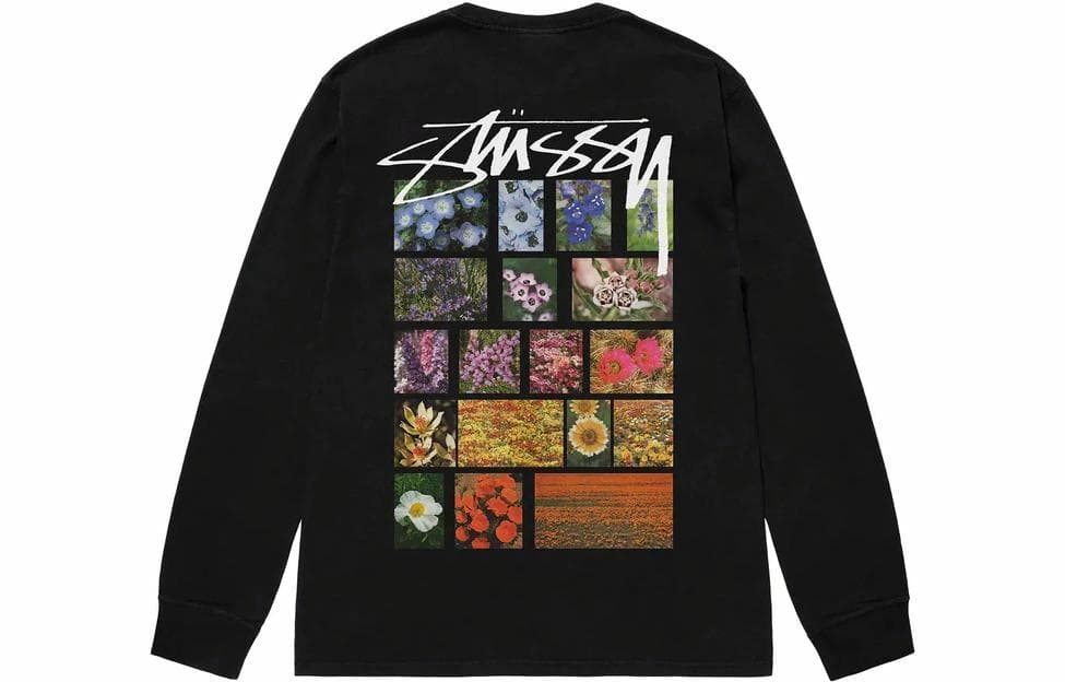 Stussy SS23 Floral Print Crewneck Long Sleeve Tee