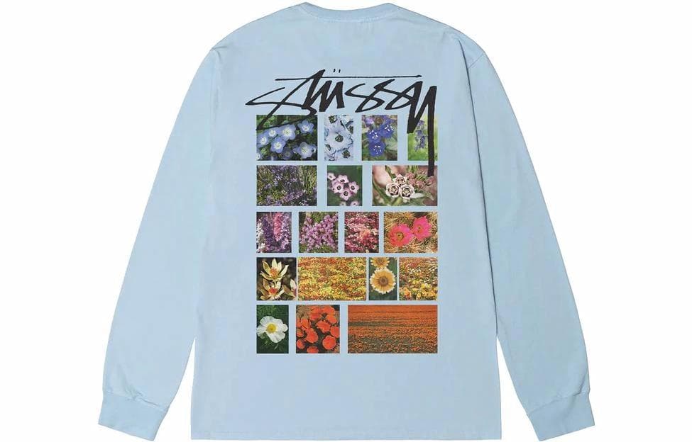 Stussy SS23 Floral Print Crewneck Long Sleeve Tee