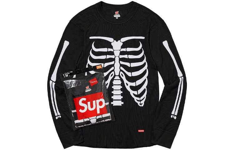 Supreme x Hanes x Bones Thermal Crew