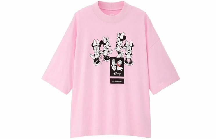 UNIQLO Mickey Print T-Shirt Pink