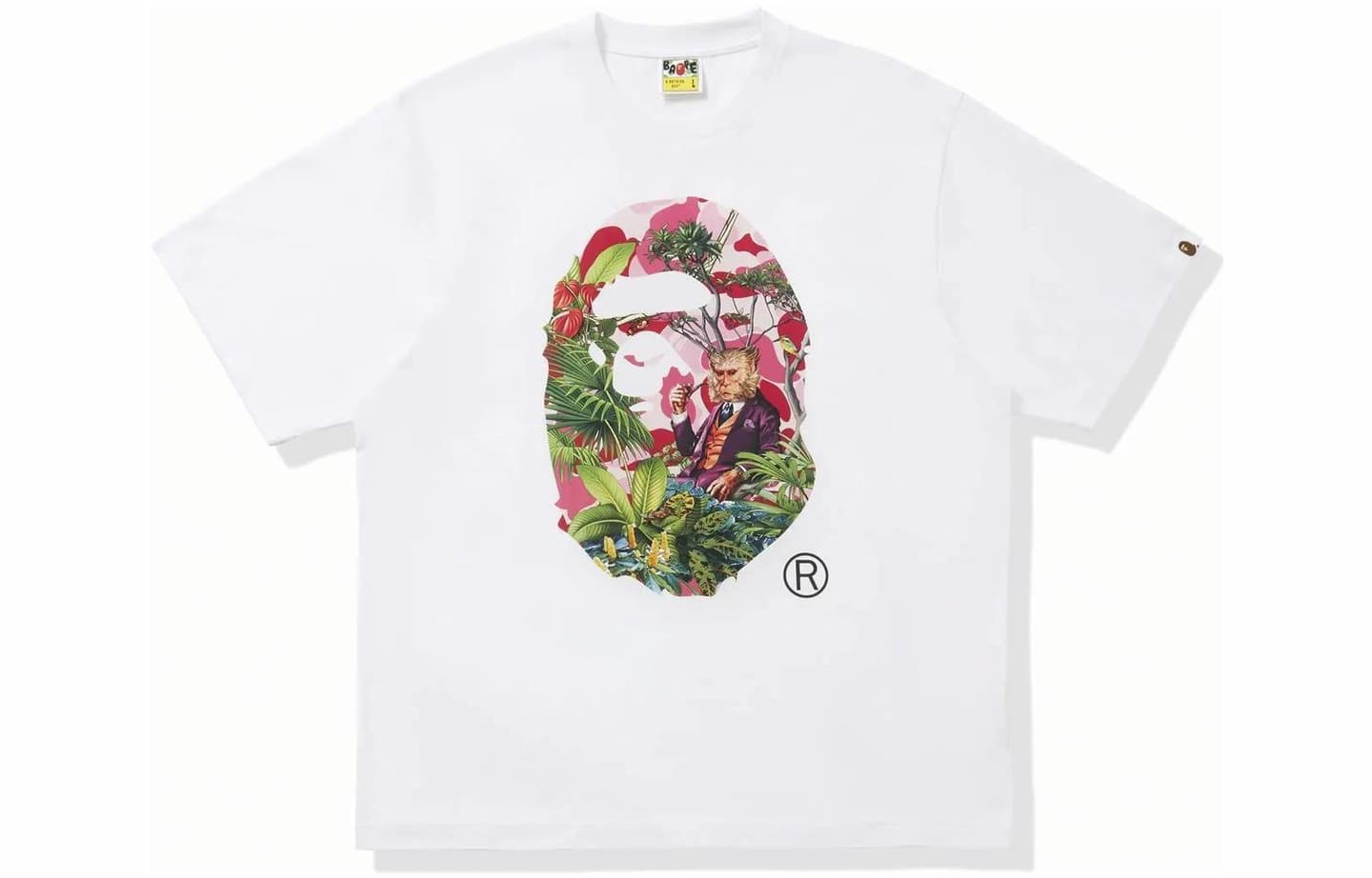 A BATHING APE x MONKEY 47 Head Tee GreenT