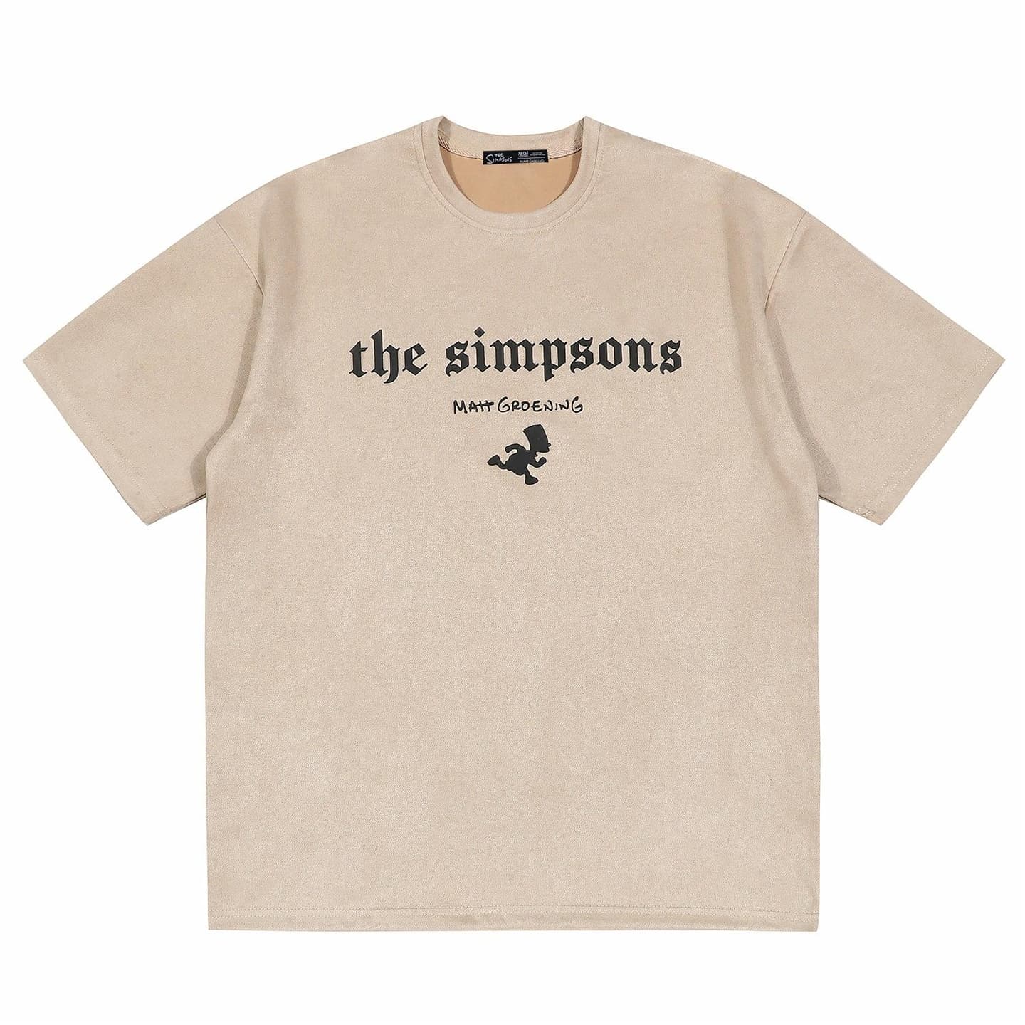 The Simpsons Logo Print Suede T-Shirt