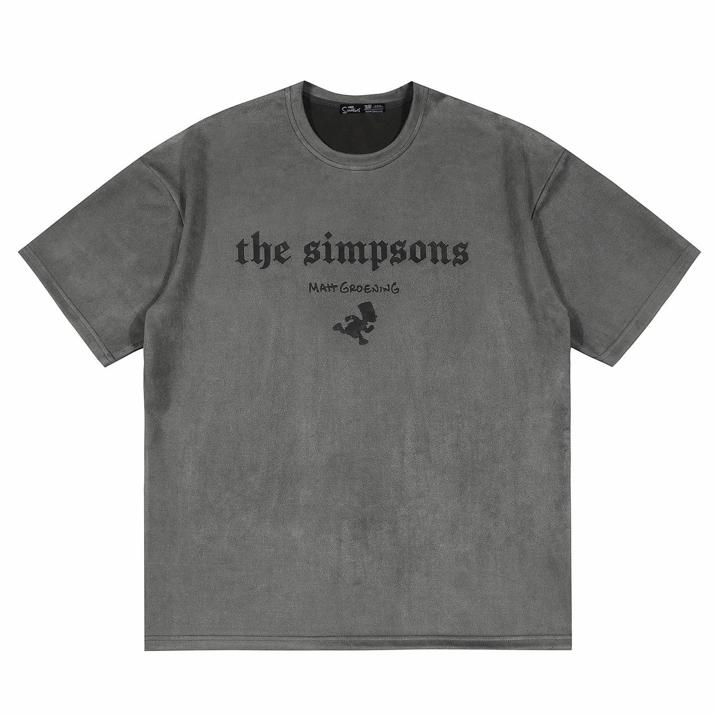 The Simpsons Logo Print Suede T-Shirt