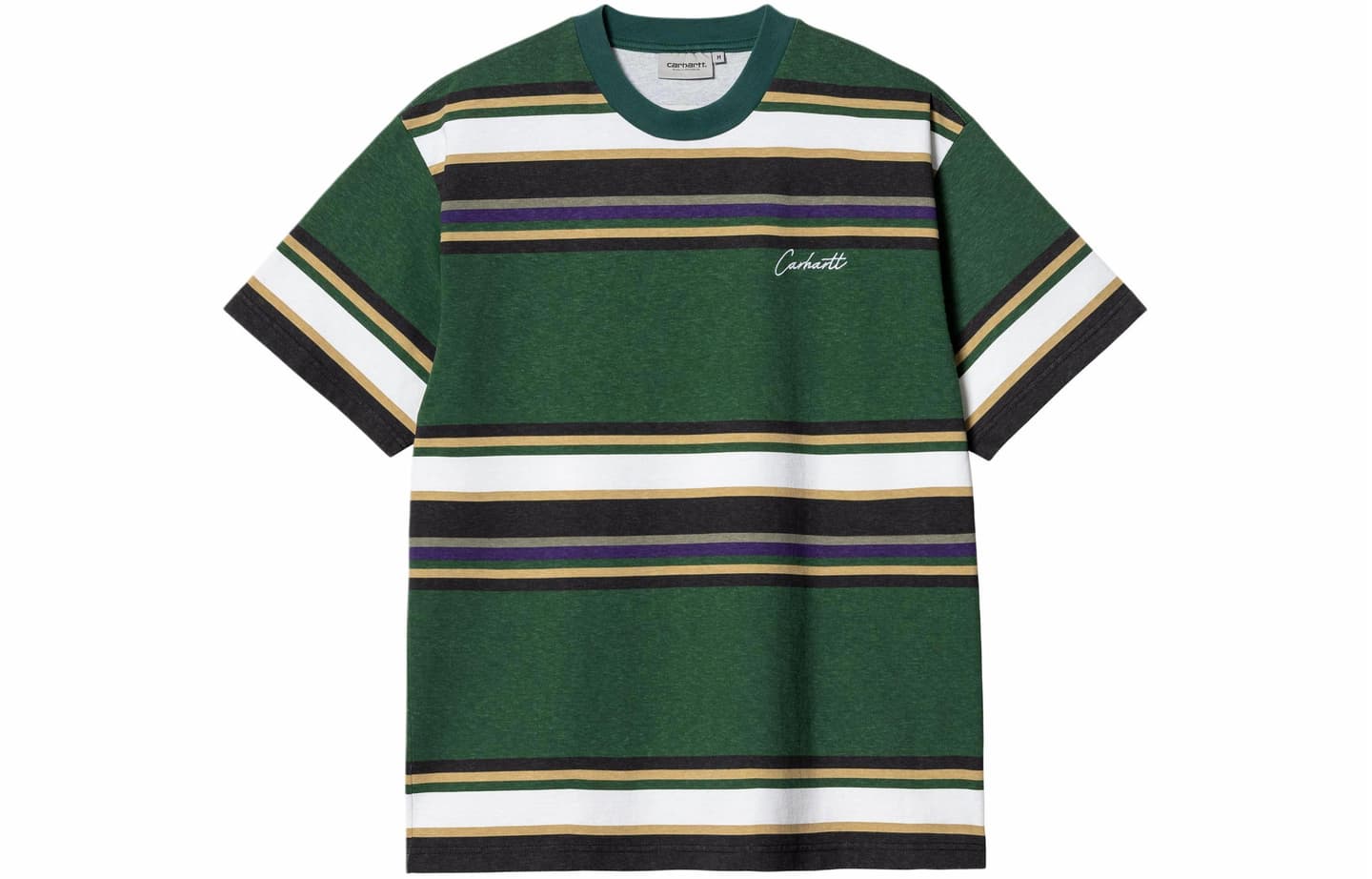 Carhartt WIP Striped Letter Crew SS24 Tee Green