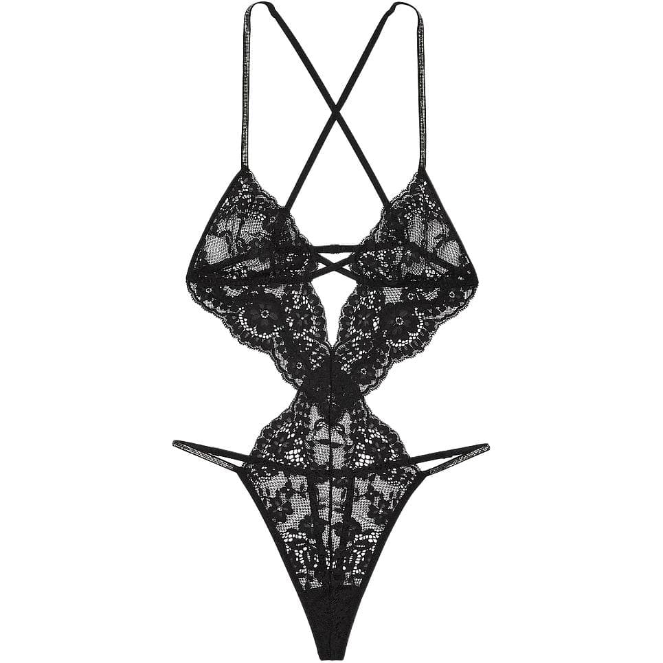 Victoria's Secret V-Neck Bodysuit Black