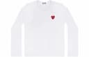CDG Play SS24 White Long Sleeve Tee