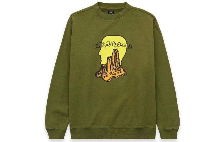 Brain Dead Mount Slime Crewneck Olive