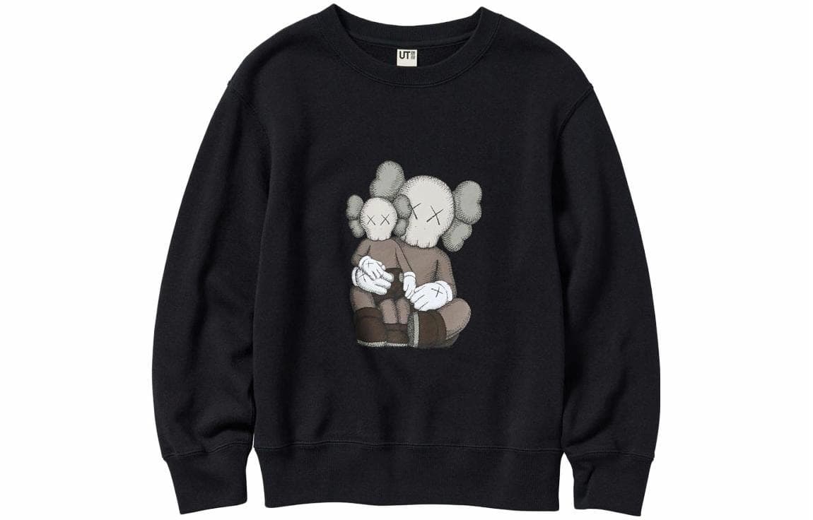 UNIQLO SS23 Cartoon Print Crewneck Sweatshirt Black