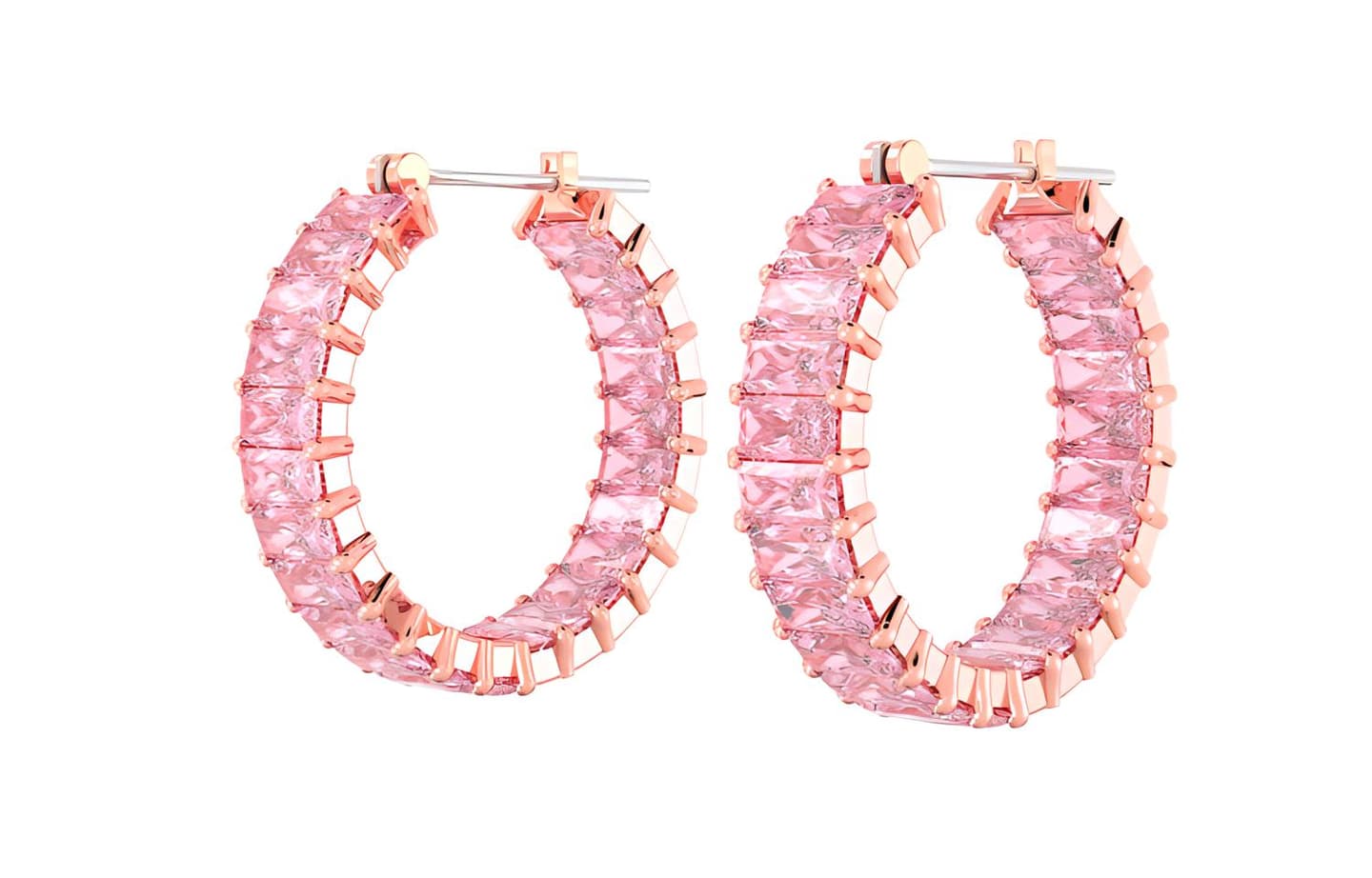 Swarovski Matrix Rose Gold Hoop Earrings