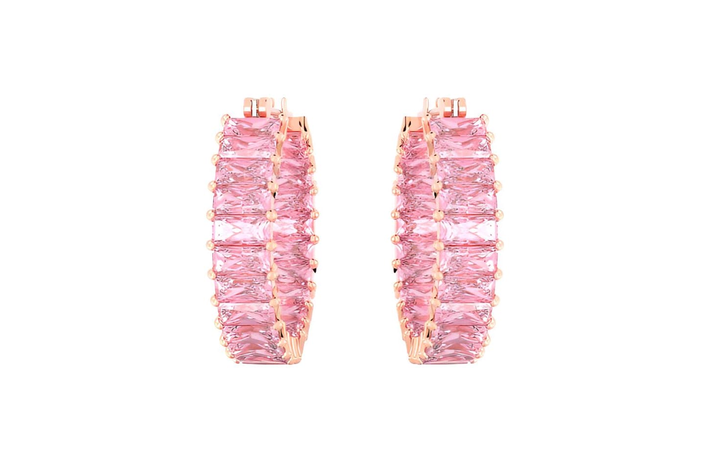 Swarovski Matrix Rose Gold Hoop Earrings