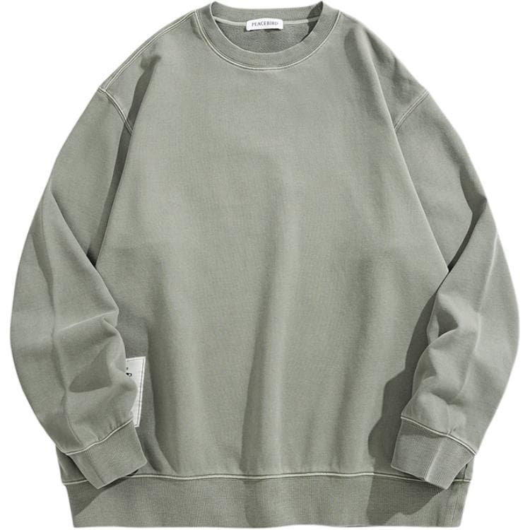 PEACEBIRD MEN Loose Washed Heavyweight Sweatshirt