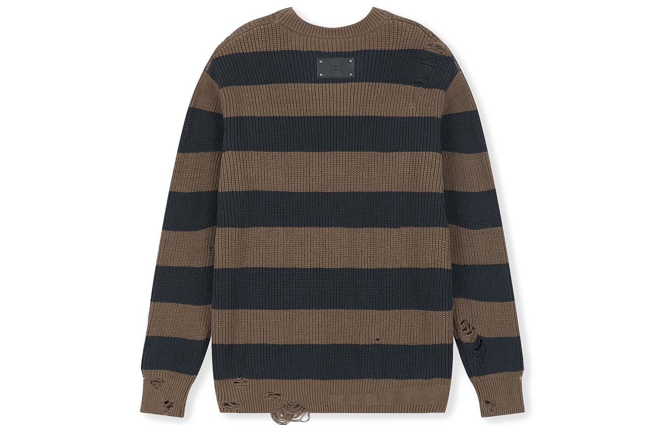 BONELESS Distressed Colorblock Sweater