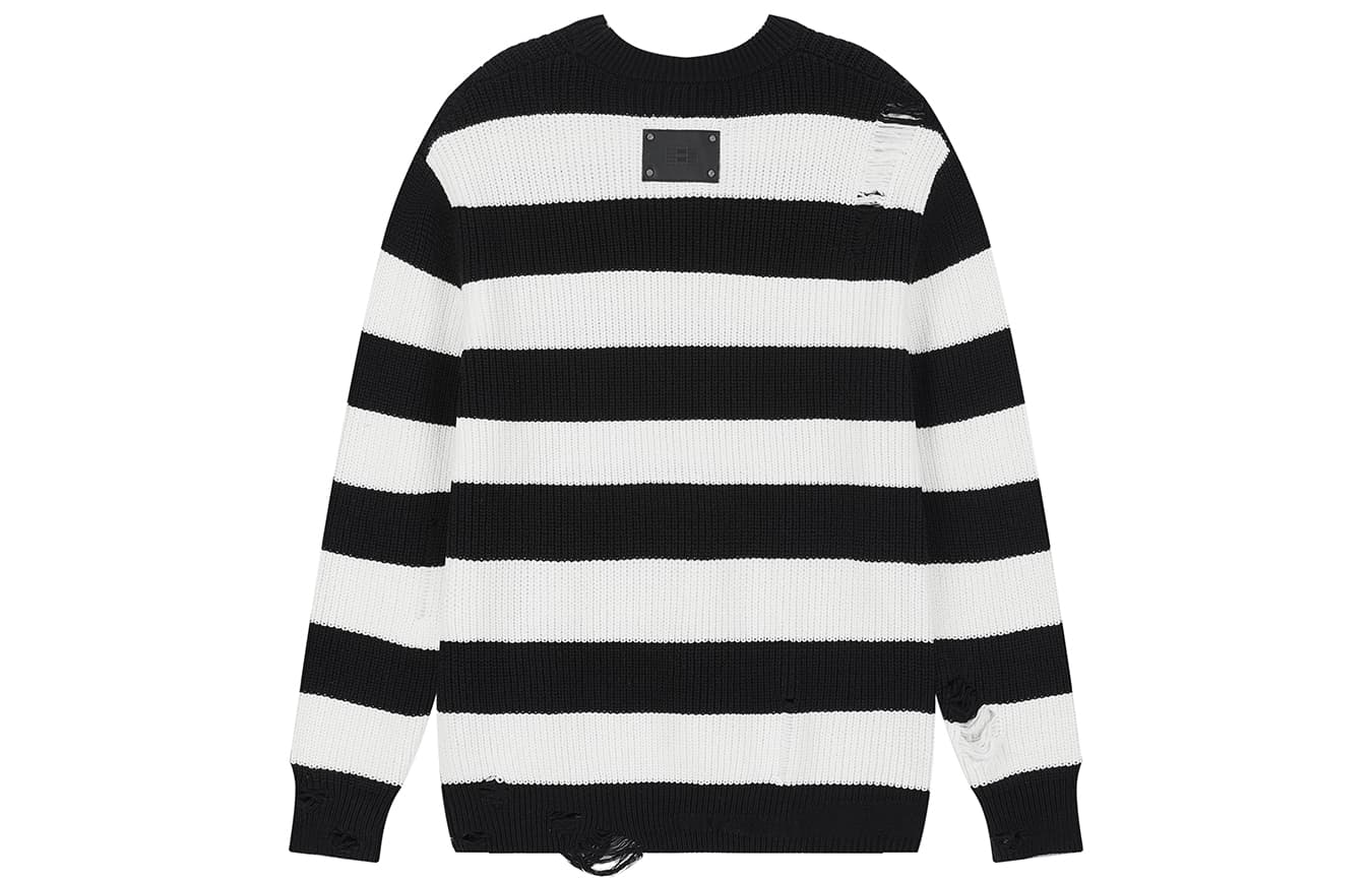 BONELESS Distressed Colorblock Sweater