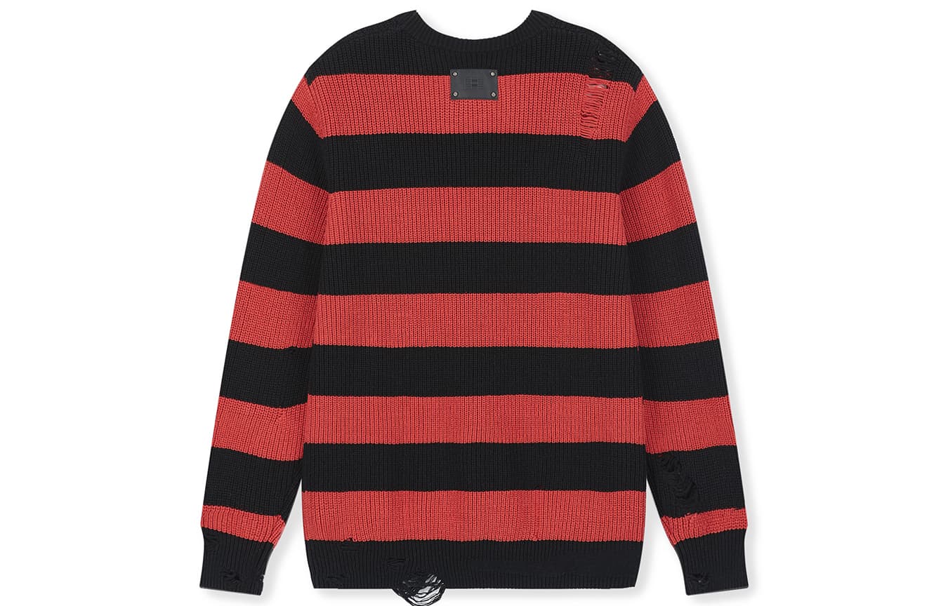 BONELESS Distressed Colorblock Sweater