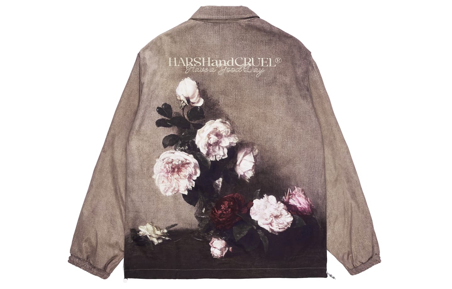 HARSH AND CRUEL Floral Vintage Letter Print Jacket