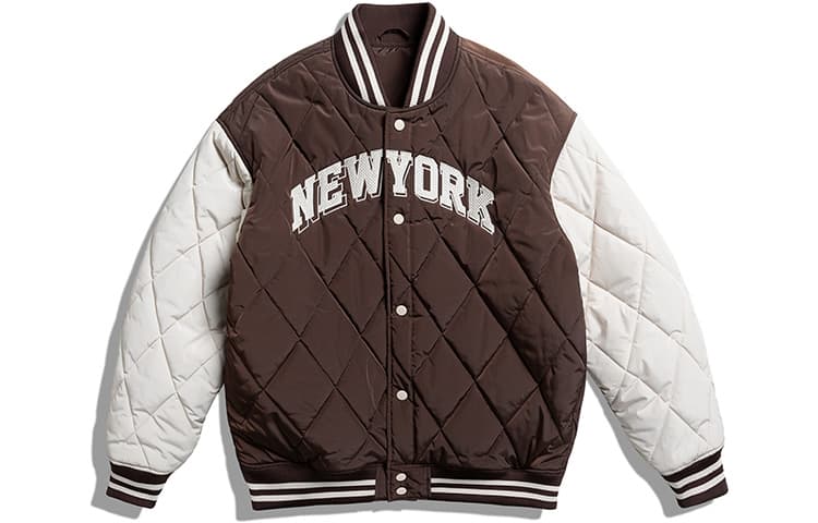Monster Guardians Quilted Baseball Jacket Brown