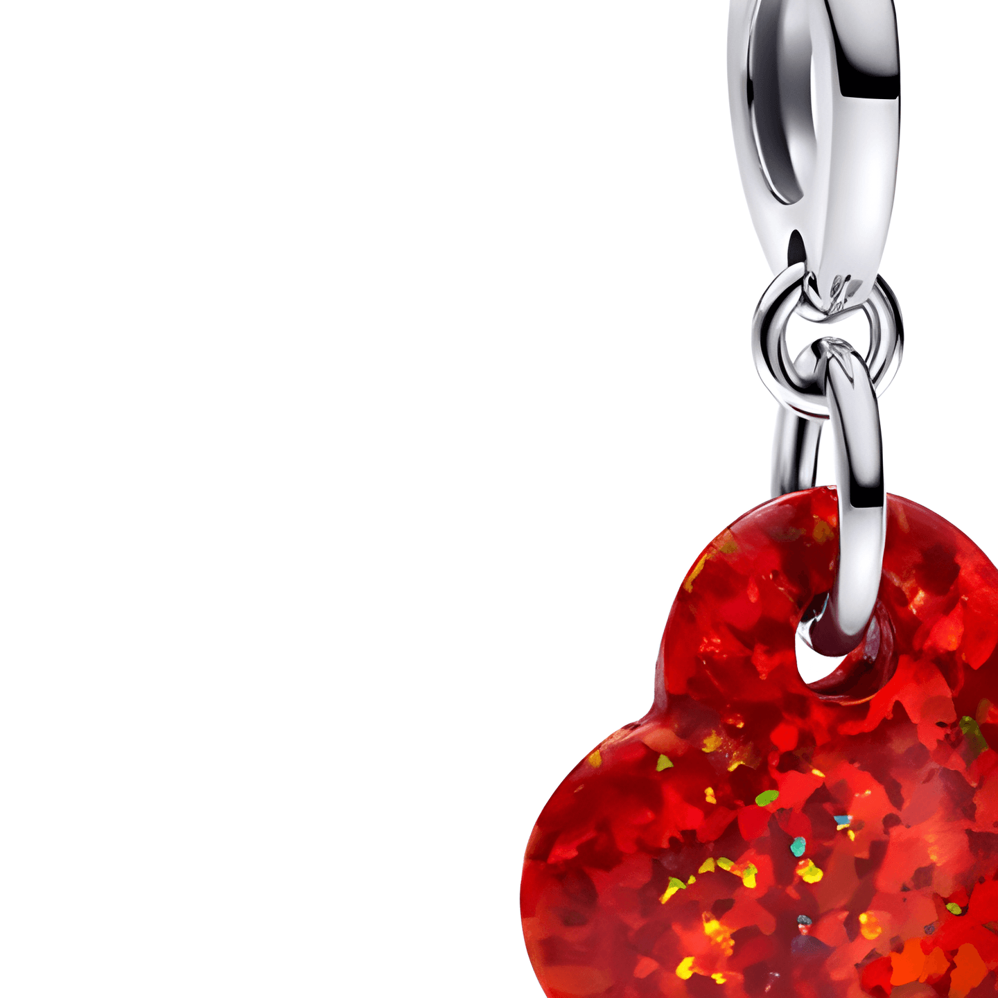 Pandora Shiny Heart Pendant 925 Silver Red