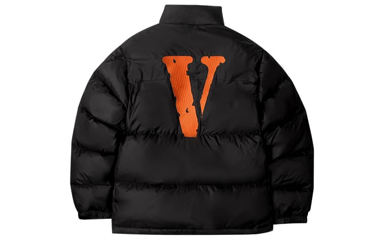 VLONE Classic Logo Puffer Jacket Black Orange