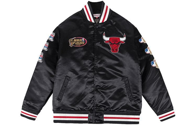 Mitchell & Ness Retro Satin Jacket Black