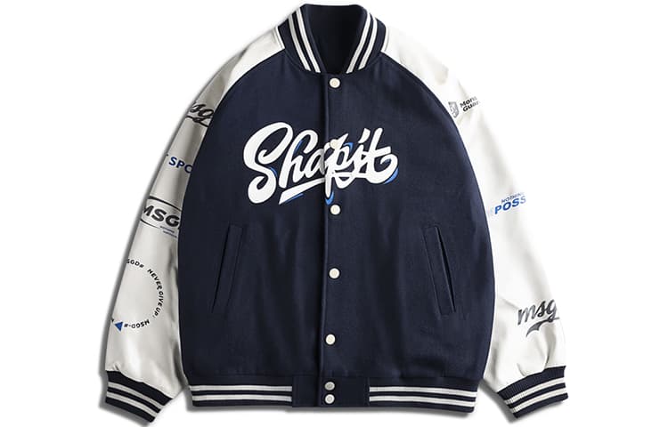 Monster Guardians Courage Series Retro Baseball Jacket Navy