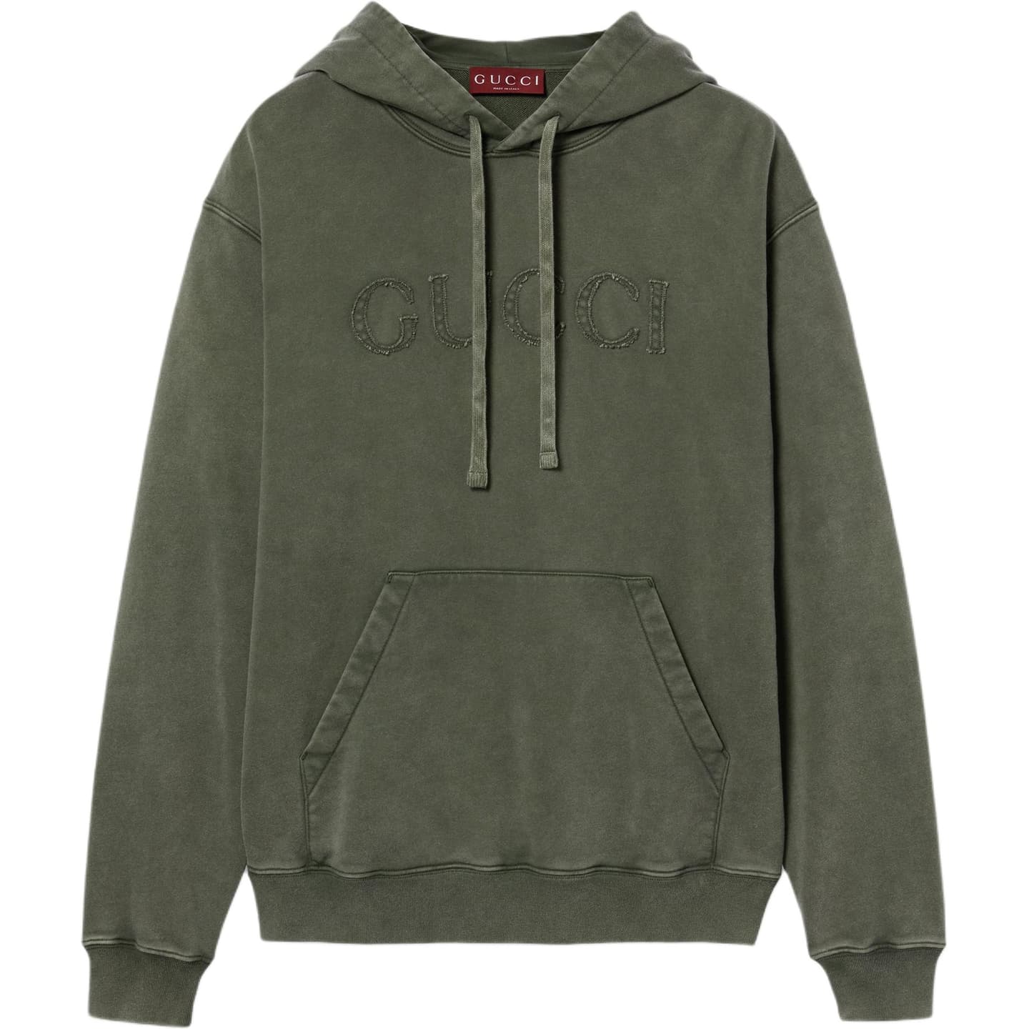 GUCCI FW24 Embroidered Cotton Sweatshirt Forest Green