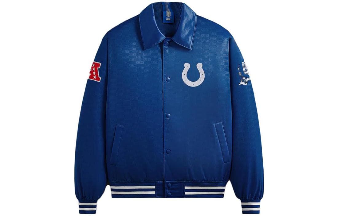 KITH x NFL FW23 Colts Satin Bomber Jacket Logo