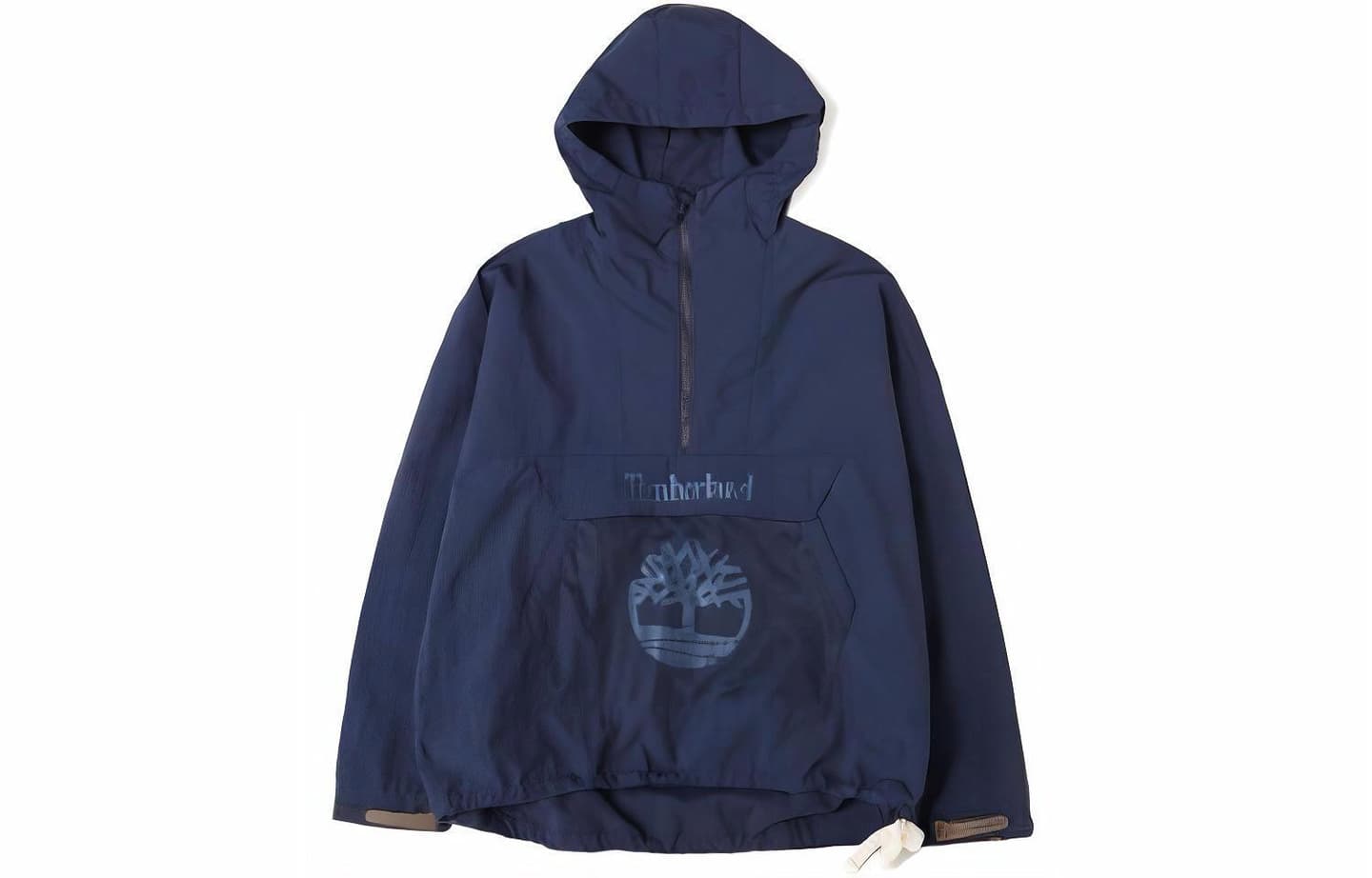 Timberland x C.F. Stead SS24 Indigo Suede Half-Zip Windbreaker Hoodie