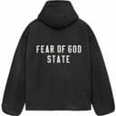 Fear of God Essentials Textured Nylon Hooded Coaches Jacket Black